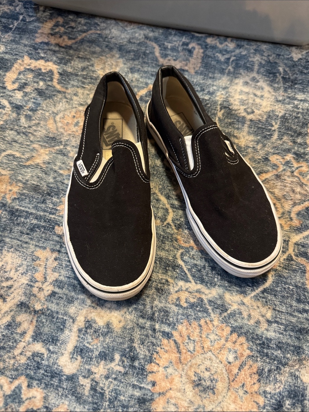 Vans Black Canvas Slip-On Loafers